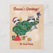 Niedliche Raccoons Weihnachten (Vorderseite)