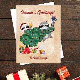 Niedliche Raccoons Weihnachten