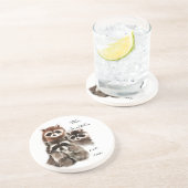 Niedliche Raccos für das benutzerdefinierte Datum Getränkeuntersetzer (Seite)