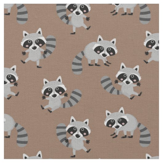 Niedliche Racoons Stoff (Nahaufnahme)