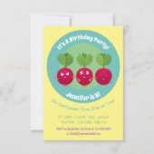 Niedliche Radieschen singen Trio Cartoon Gemüse in Einladung (Vorderseite)