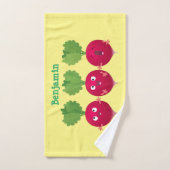 Niedliche Radieschen singend Trio Cartoon Gemüse Badhandtuch Set (Handtuch)