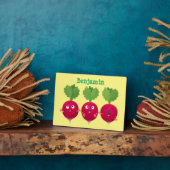 Niedliche Radieschen singend Trio Cartoon Gemüse Fotoplatte (Seite)