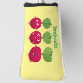 Niedliche Radieschen singend Trio Cartoon Gemüse Golf Headcover (Rotieren 90)