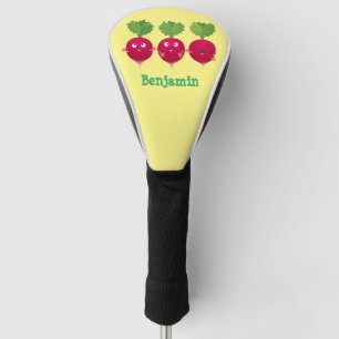 Niedliche Radieschen singend Trio Cartoon Gemüse Golf Headcover