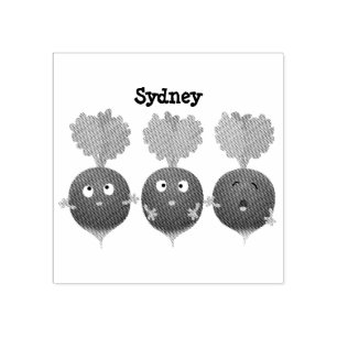 Niedliche Radieschen singend Trio Cartoon Gemüse Gummistempel