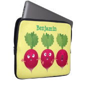 Niedliche Radieschen singend Trio Cartoon Gemüse Laptopschutzhülle (Vorne Rechts)