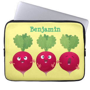 Niedliche Radieschen singend Trio Cartoon Gemüse Laptopschutzhülle