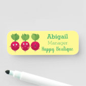 Niedliche Radieschen singend Trio Cartoon Gemüse Namensschild (Beispiel)