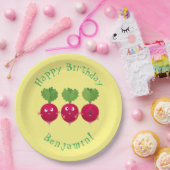 Niedliche Radieschen singend Trio Cartoon Gemüse Pappteller (Party)