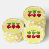 Niedliche Radieschen singend Trio Cartoon Gemüse Pokerchips (Stapel)