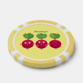 Niedliche Radieschen singend Trio Cartoon Gemüse Pokerchips (Einzeln)