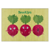 Niedliche Radieschen singend Trio Cartoon Gemüse Schneidebrett (Vorderseite)