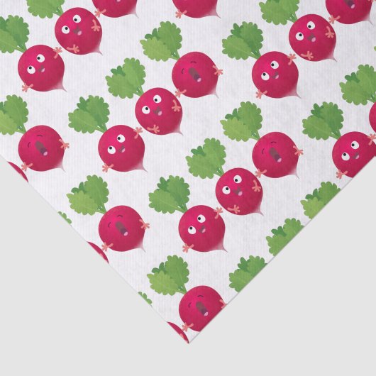 Niedliche Radieschen singend Trio Cartoon Gemüse Seidenpapier (Ausschnitt)