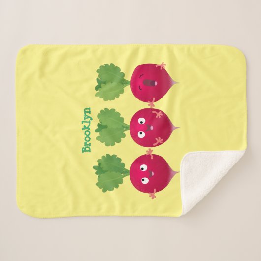 Niedliche Radieschen singend Trio Cartoon Gemüse Sherpadecke (Vorderseite (Horizontal))