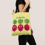 Niedliche Radieschen singend Trio Cartoon Gemüse Tasche (Von Nahem)