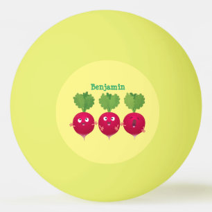Niedliche Radieschen singend Trio Cartoon Gemüse Tischtennisball