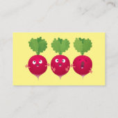 Niedliche Radieschen singend Trio Cartoon Gemüse Visitenkarte (Rückseite)