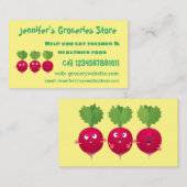 Niedliche Radieschen singend Trio Cartoon Gemüse Visitenkarte (Vorne/Hinten)