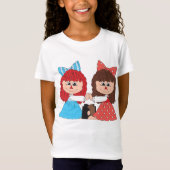Niedliche Rag Doll Friends Girls mit Bows und Klei T-Shirt (Vorderseite)