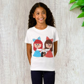 Niedliche Rag Doll Friends Girls mit Bows und Klei T-Shirt