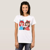 Niedliche Rag Doll Friends Girls mit Bows und Klei T-Shirt (Vorne ganz)