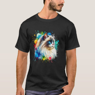 Niedliche Ragdoll Camera Watercolor T-Shirt