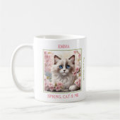 Niedliche Ragdoll Katze Pink Sakura Katzenklatsche Kaffeetasse (Links)