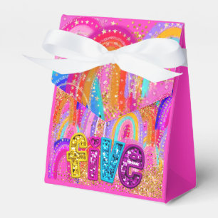 Niedliche Rainbow 5. Geburtstags-Bevorzugung Geschenkschachtel