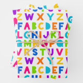 Niedliche Rainbow Alphabet Wrapping Sheets Geschenkpapier Set (Beispiel)