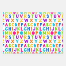 Niedliche Rainbow Alphabet Wrapping Sheets