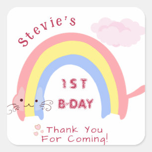 Niedliche Rainbow-Ästhetik Boho Vielen Dank für Ih Quadratischer Aufkleber