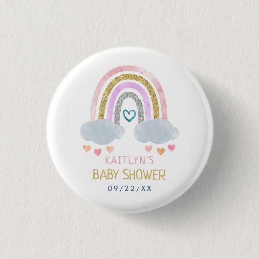 Niedliche Rainbow Baby Dusche Button (Vorderseite)