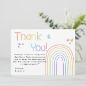 Niedliche Rainbow Baby Dusche Dankeschön Karte (Stehend Vorderseite)