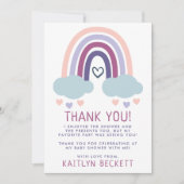 Niedliche Rainbow Baby Dusche Dankeskarte (Vorderseite)