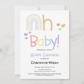 Niedliche Rainbow Baby Dusche Einladung (Vorderseite)