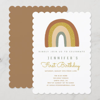 Niedliche Rainbow Baby Dusche Einladung