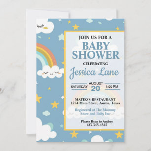 Niedliche Rainbow Baby Dusche Einladung
