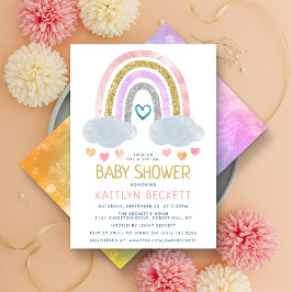 Niedliche Rainbow Baby Dusche Einladung