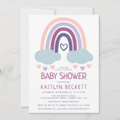 Niedliche Rainbow Baby Dusche Einladung (Vorderseite)