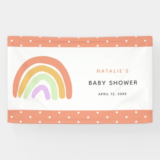Niedliche Rainbow Baby Dusche Elegante Einfache Pf Banner (Horizontal)