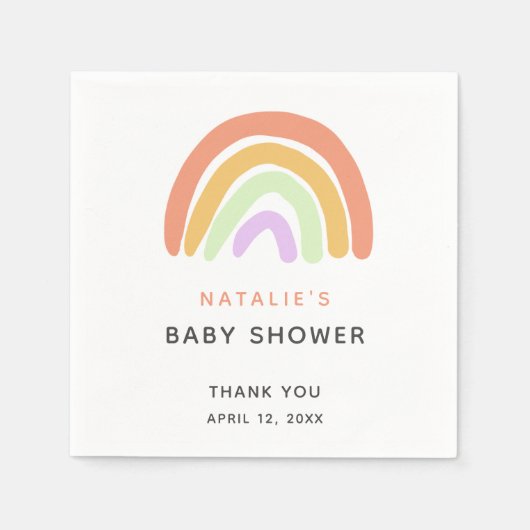 Niedliche Rainbow Baby Dusche Elegante Einfache Pf Serviette (Vorderseite)