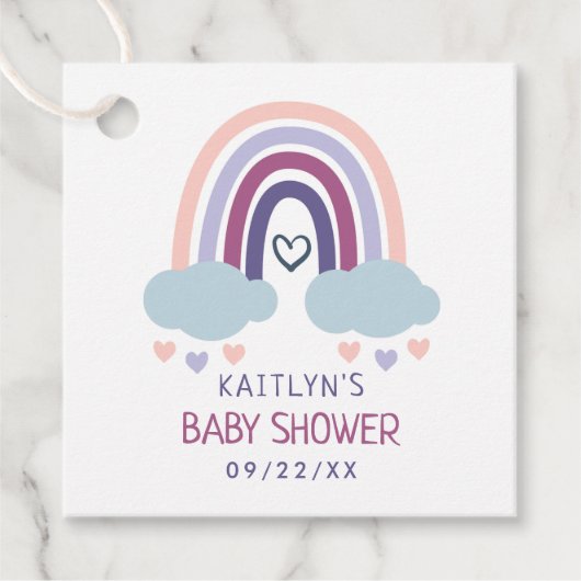Niedliche Rainbow Baby Dusche Geschenkanhänger (Vorderseite)