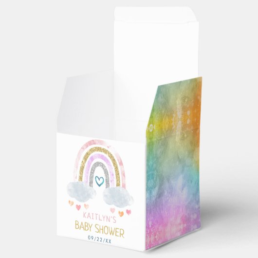 Niedliche Rainbow Baby Dusche Geschenkschachtel (Geöffnet)