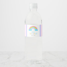 Niedliche Rainbow Baby Dusche Helle Soft Pastellfa Wasserflaschenetikett