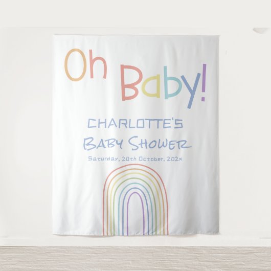 Niedliche Rainbow Baby Dusche Hintergrund Wandteppich (Vorderseite)
