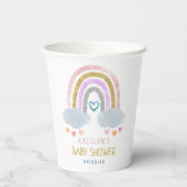 Niedliche Rainbow Baby Dusche Pappbecher (Rückseite)