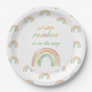 Niedliche Rainbow Baby Dusche Pappteller