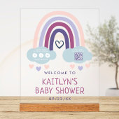 Niedliche Rainbow Baby Dusche Willkommen Acrylschild