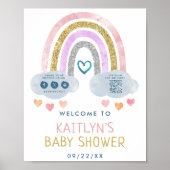 Niedliche Rainbow Baby Dusche Willkommen Poster (Vorne)